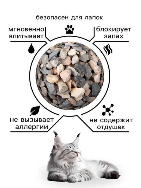Наполнитель минеральный впитывающий «Пижон» для длинношерстных кошек, 10 л — фото 2