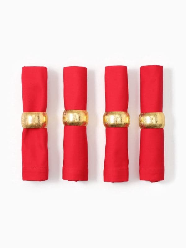 Салфетки сервировочные на стол «Этель» Red pleasure, 40×40 см, набор 4 шт., с декоративными кольцами, красные — фото 3
