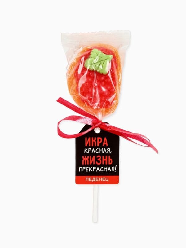 Леденец новогодний бутерброд с икрой «Икра красная», 20 г — фото 2