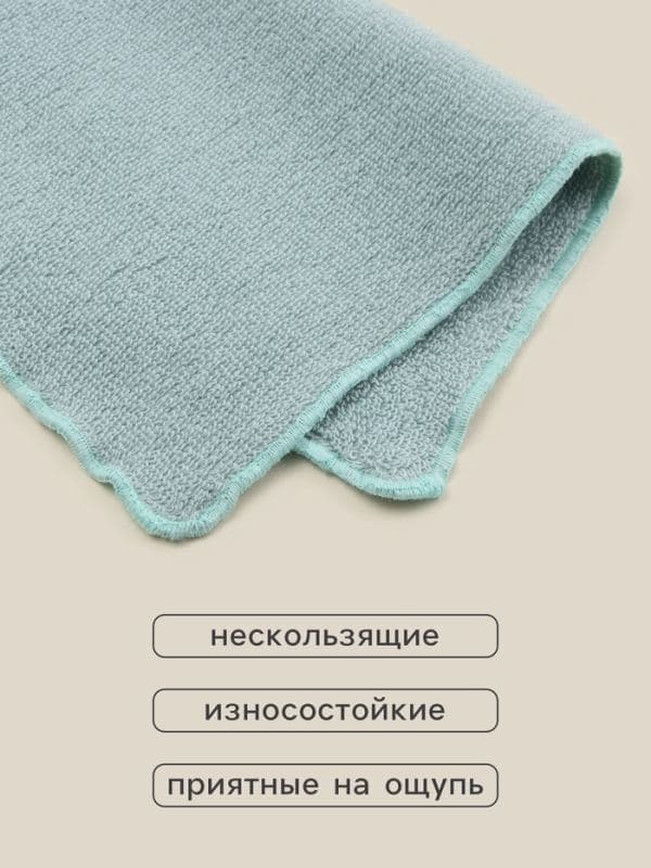 Салфетки махровые SL HOME: Frame «Аззура», 30×30 см - 3 шт., хлопок 100%, бирюзовые — фото 2