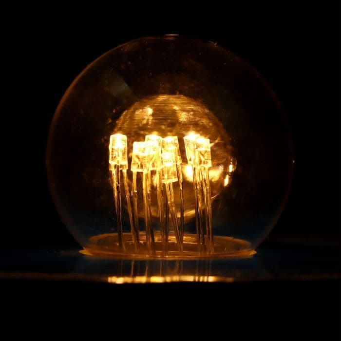 Лампа светодиодная, 6 LED, G45, Е27, 1 Вт, для белт-лайта, набор 10 шт., свечение тёплое белое — фото 2