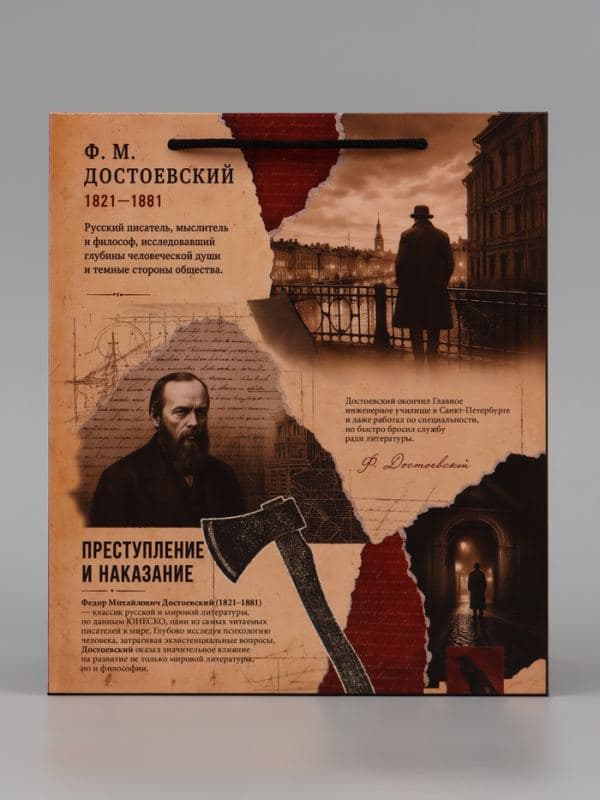 Пакет подарочный «Достоевский», 23×27×11.5 см — фото 5