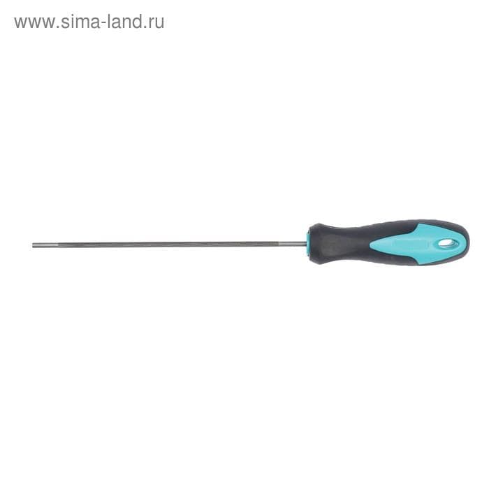 Напильник для заточки цепей бензопил ТУНДРА, шаг 1/4", круглый, У10, 2К рукоятка, d=4 мм, №3, 200 мм — фото 2