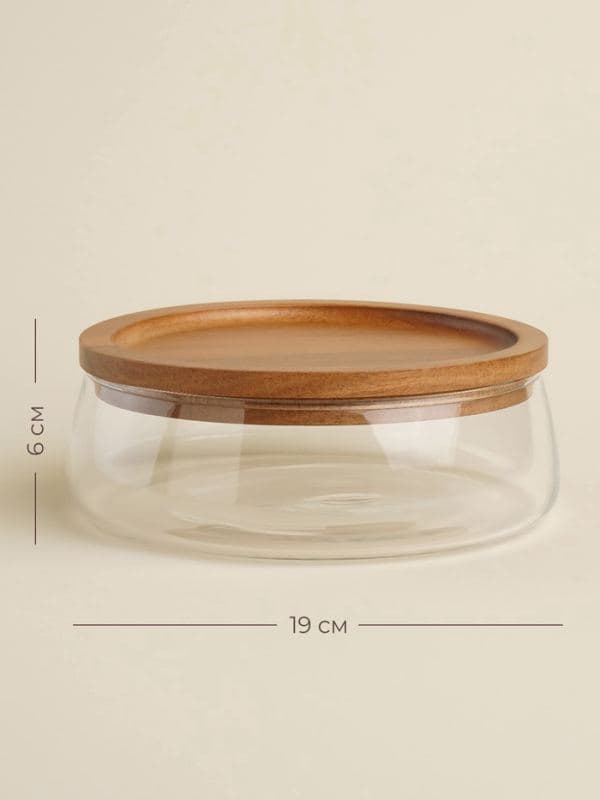 Конфетница SL Home «Южная акация», 1 л, 19×6 см, с крышкой, стекло, прозрачная — фото 3