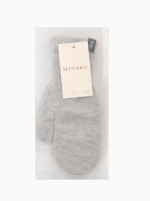Варежки женские зимние MINAKU, длина 25.5 см, светло-серые — фото 5