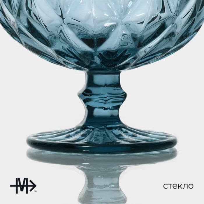 Креманка стеклянная Magistro «Круиз», 350 мл, d=12 см, синяя — фото 2