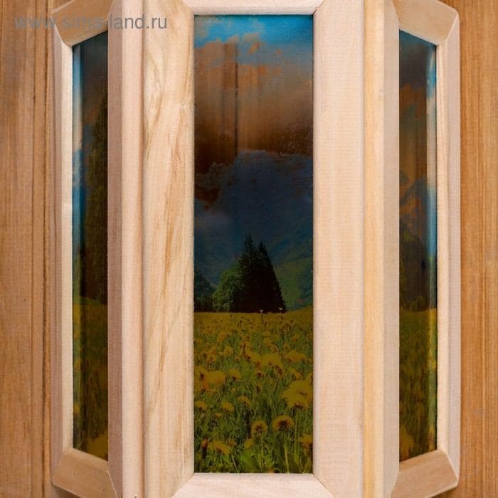 Абажур для бани и сауны «Одуванчики», 33×29×12 см, деревянный, настенный, со стеклом, с УФ-печатью, «Добропаровъ» — фото 3