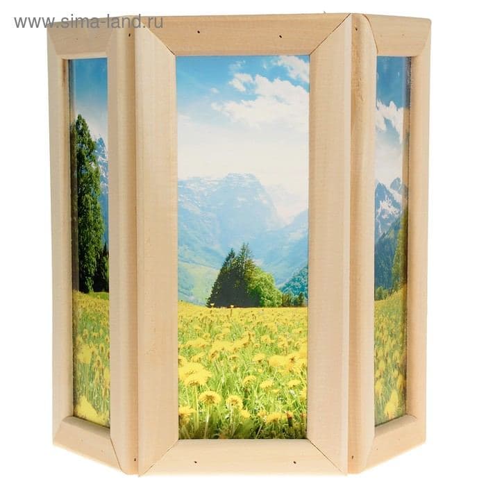 Абажур для бани и сауны «Одуванчики», 33×29×12 см, деревянный, настенный, со стеклом, с УФ-печатью, «Добропаровъ» — фото 4