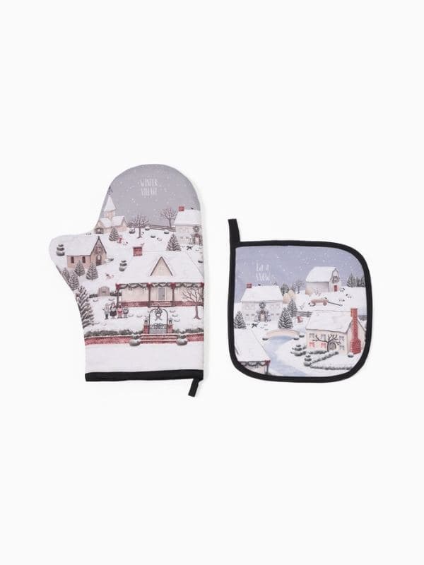 Прихватки набор 2 штуки «Этель» Winter village, размер 20×28 см, 19×19 см — фото 3