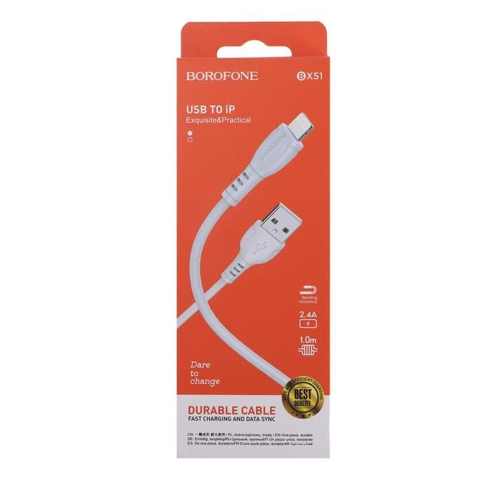 Кабель Borofone BX51, Lightning - USB, 2.4 А, 1 м, PVC оплётка — фото 5