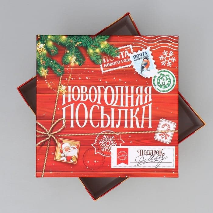 Коробка подарочная «Новогодняя посылка», 26×26×14 см — фото 3