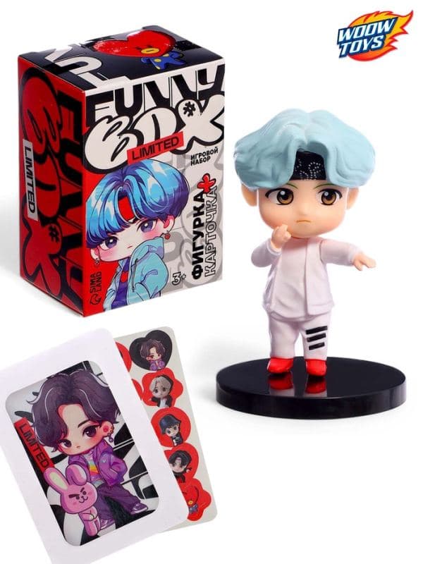 Игрушка - сюрприз Funny Box WOOW TOYS k-pop, фигурка, карточка, наклейки — фото 4