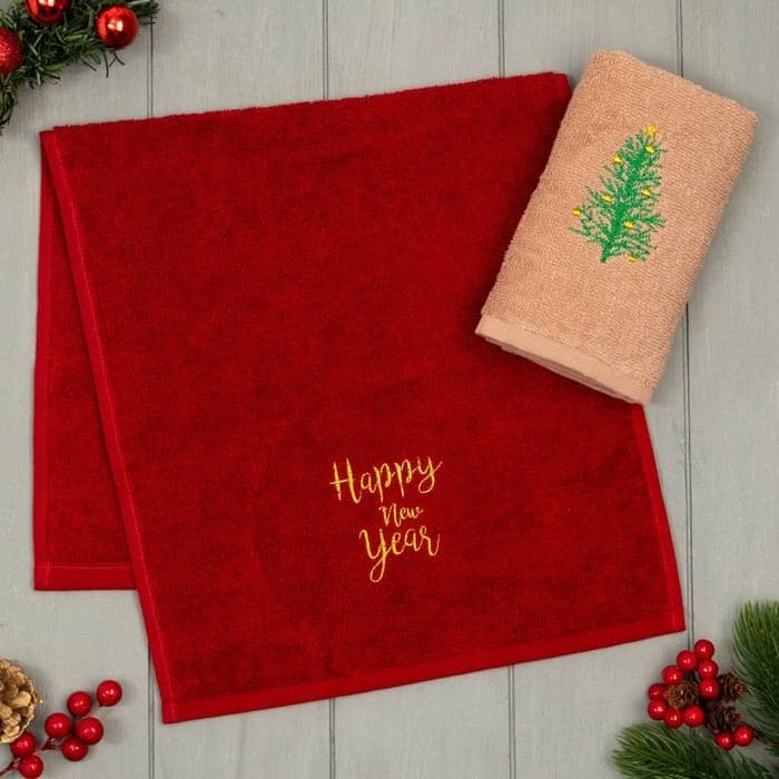 Полотенца махровые «Этель» Happy new year, 30×50 см - 2 шт., 100% хлопок — фото 2