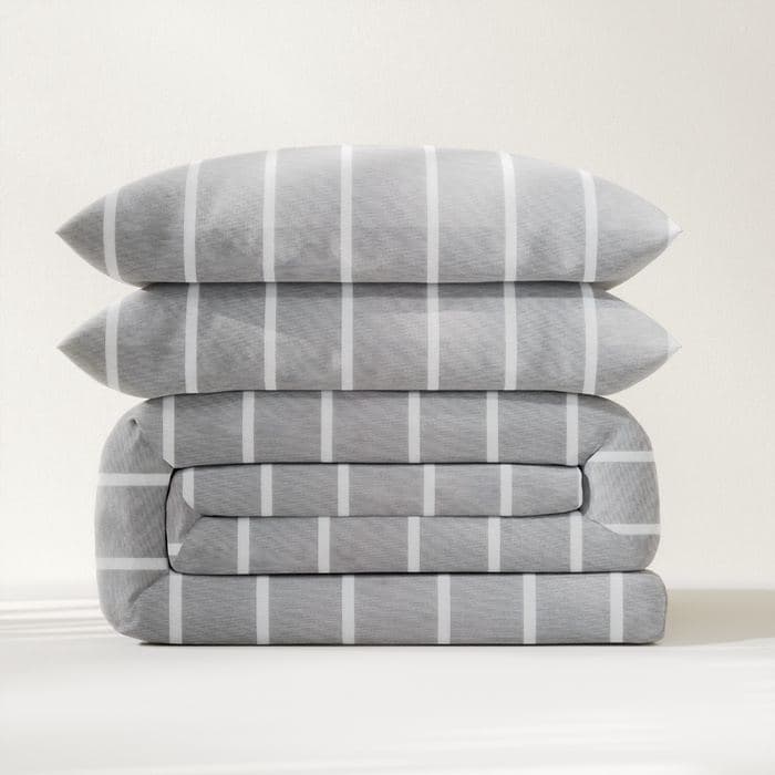 Постельное бельё 2-спальное «Этель» Gray stripes, поплин, серое — фото 5