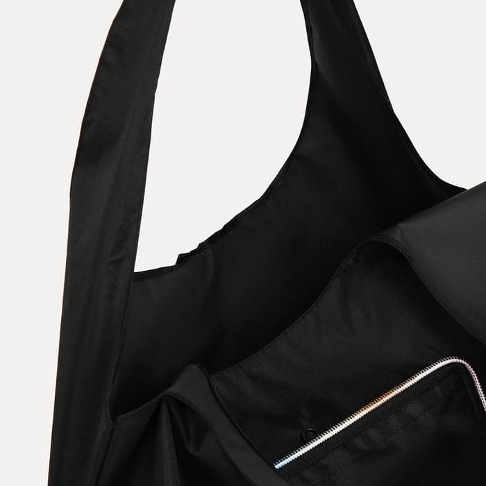 Сумка хозяйственная на кнопке, складная, 42×0.5×65 см, чёрная — фото 5