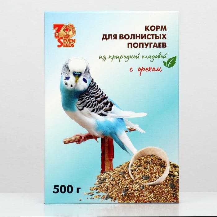 Корм Seven Seeds для волнистых попугаев, с орехами, 500 г — фото 2