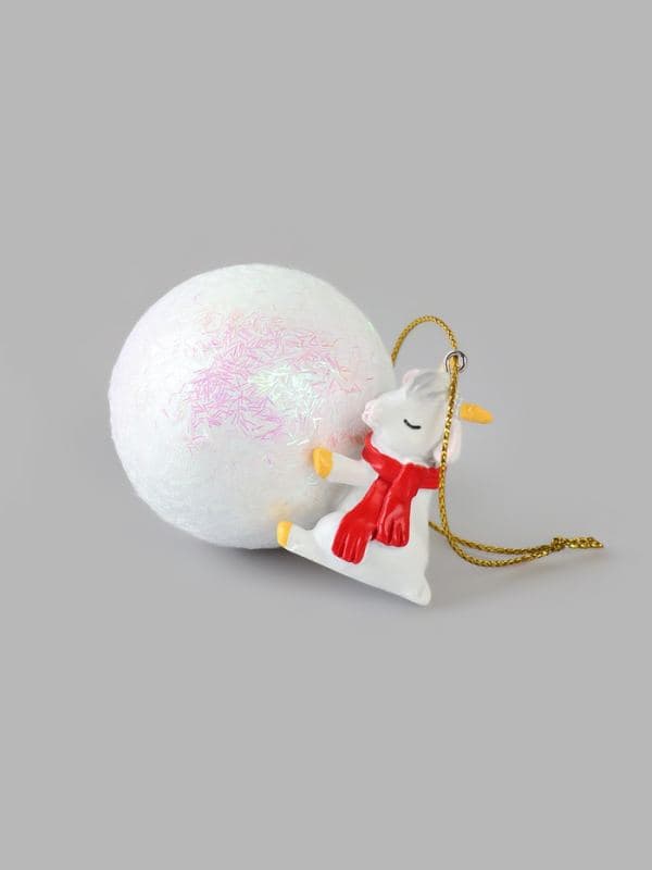 Ёлочная игрушка «Козлик с шарфом» на шаре, диам. шара 4.5 см — фото 3
