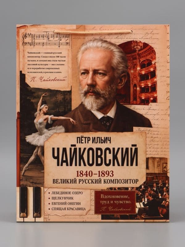 Пакет подарочный «Чайковский», 31×40×11.5 см — фото 3