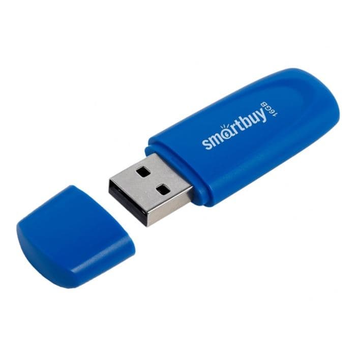 Флешка Smartbuy 016GB2SCB, 16 Гб, USB2.0, чтение до 15 Мб/с, запись до 12 Мб/с, синяя — фото 3
