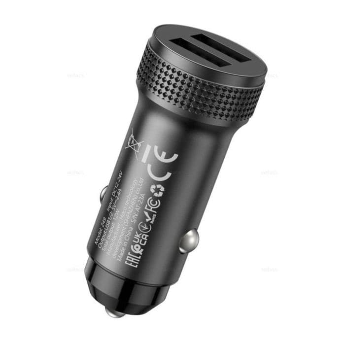 Автомобильное зарядное устройство Hoco Z49, 2 USB, 2.4 А, чёрное — фото 4
