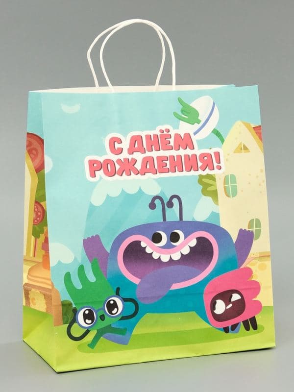 Пакет подарочный «Ум и Хрум», 28×32×15 см, крафт — фото 1