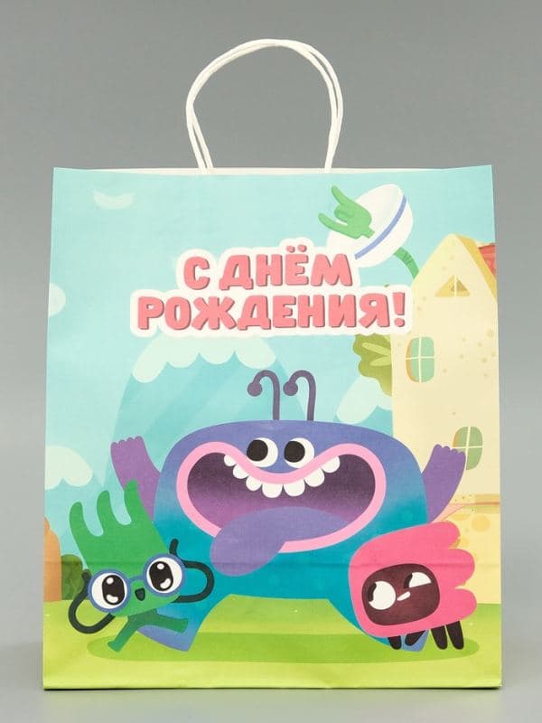 Пакет подарочный «Ум и Хрум», 28×32×15 см, крафт — фото 2
