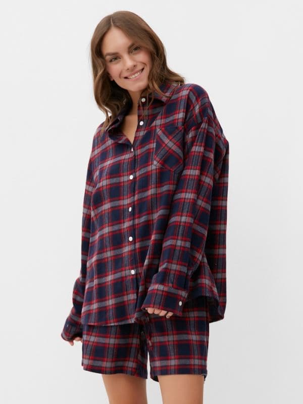 Пижама женская: рубашка, шорты, KAFTAN, синяя — фото 3