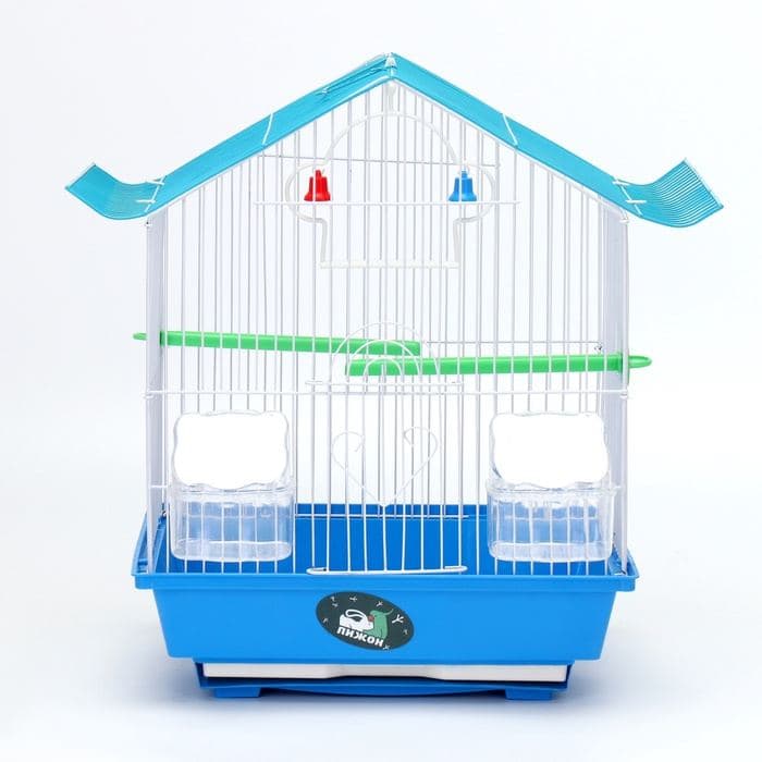 Клетка для птиц укомплектованная Bd-1/1d, 30×23×39 см, голубая — фото 3