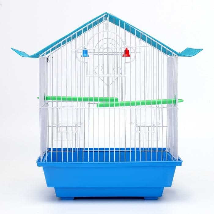 Клетка для птиц укомплектованная Bd-1/1d, 30×23×39 см, голубая — фото 5