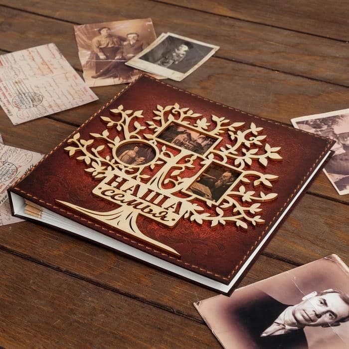 Родословная книга «Наша семья», с деревянным элементом, 84 страницы, 24.5×23×4 см — фото 3
