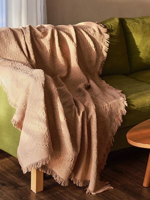 Плед с бахромой SL Home Warm, 130×180 см, бежевый — фото 4
