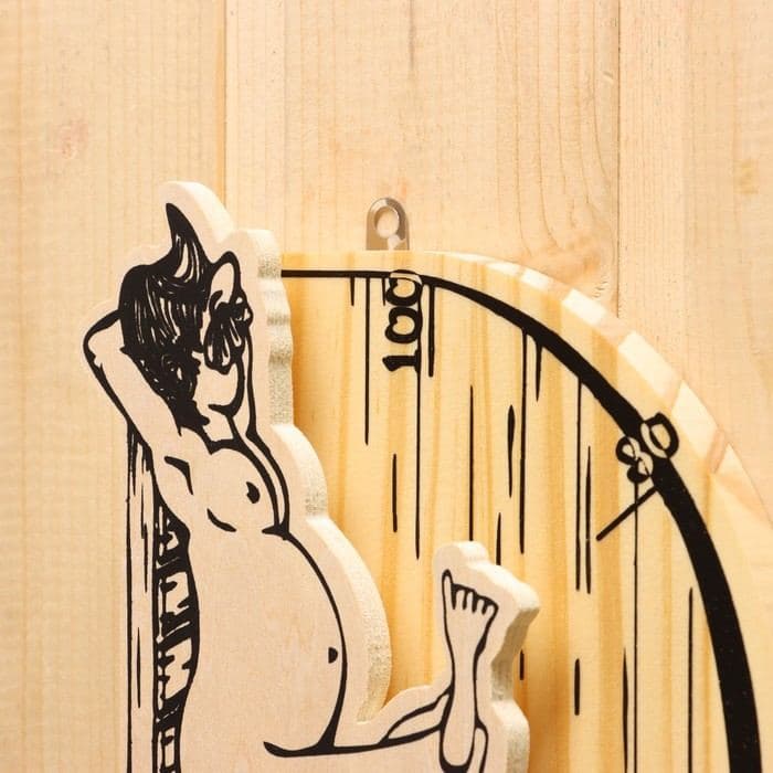 Термометр для бани и сауны «В здоровом теле — здоровый дух», 19×13.5 см, деревянный, «Добропаровъ» — фото 4