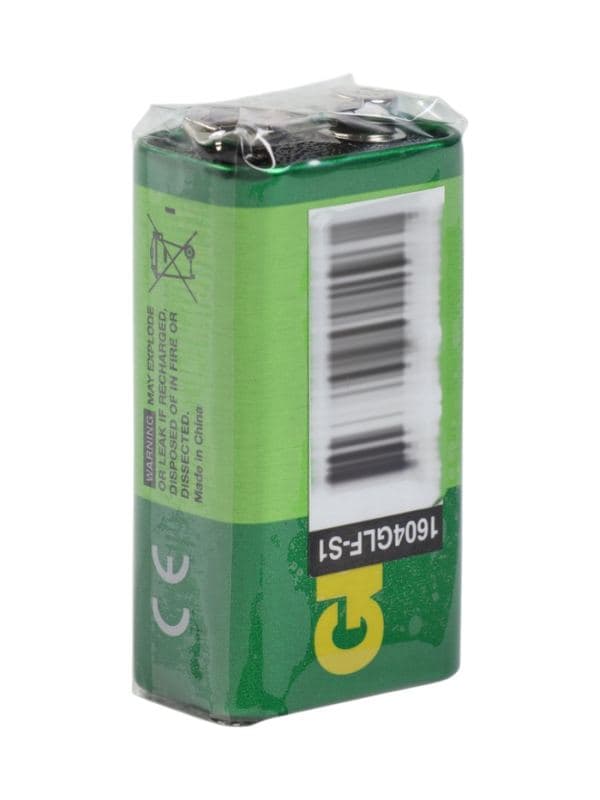Батарейка солевая GP Greencell Extra Heavy Duty, 6F22-1S, 9 В, крона, спайка, 1 шт. — фото 3
