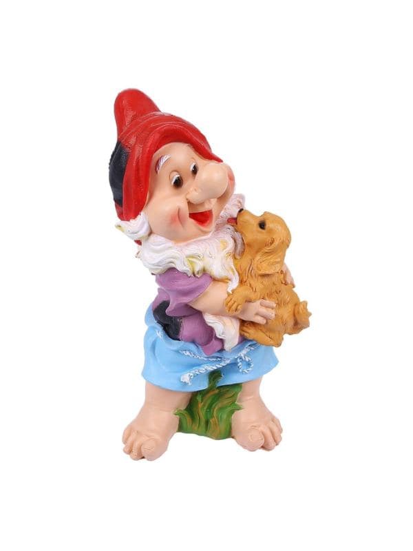 Садовая фигура из полистоуна «Гном с собачкой», 46×22×23 см — фото 5