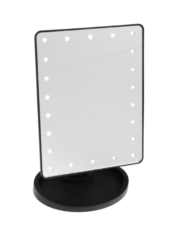 Зеркало KZ-06, подсветка, сенсорная кнопка, 22 диода, 26.5×16×12 см, 4хАА, чёрное — фото 2
