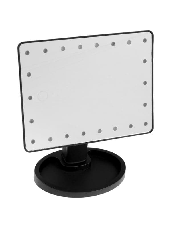 Зеркало KZ-06, подсветка, сенсорная кнопка, 22 диода, 26.5×16×12 см, 4хАА, чёрное — фото 4