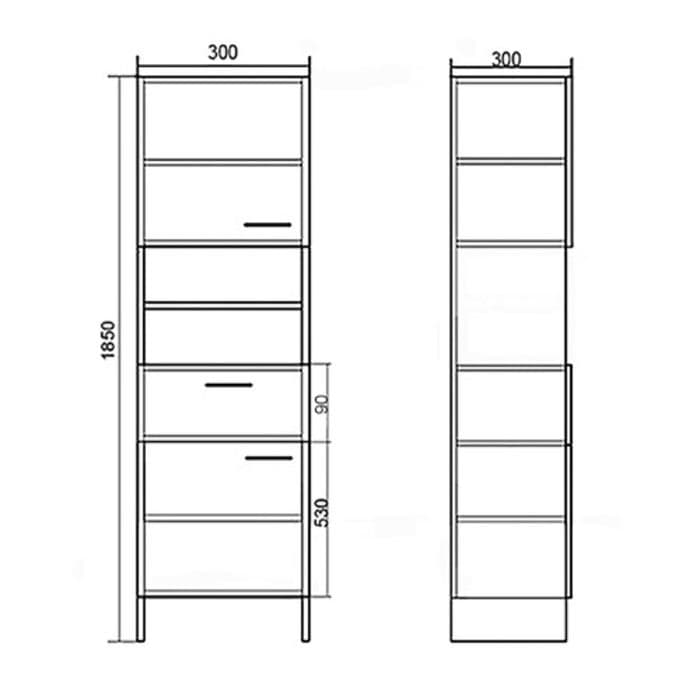 Шкаф - пенал напольный для ванной комнаты «Клик Мебель», 300×300×1850 мм, цвет белый/дуб сонома — фото 5