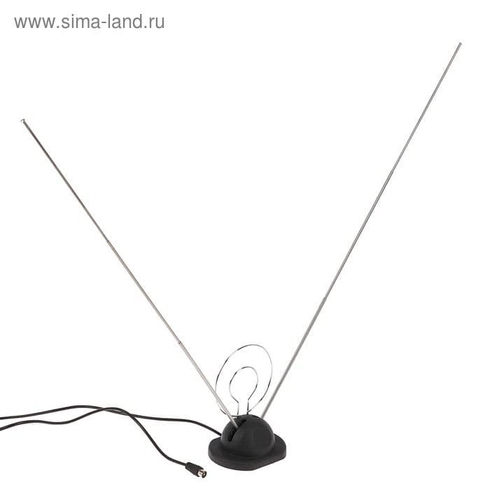 Антенна цифровая, комнатная, пассивная, 3 секции, 60 см, на подставке, кабель 1 м — фото 2