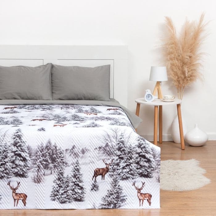 Покрывало 1.5-спальное «Этель» Snow forest, 145×210 см, микрофибра — фото 2