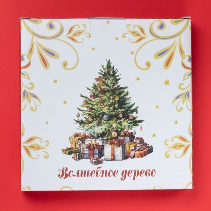 Тарелка новогодняя Доляна «Волшебное дерево», керамика, 20×2.2 см, белая — фото 4