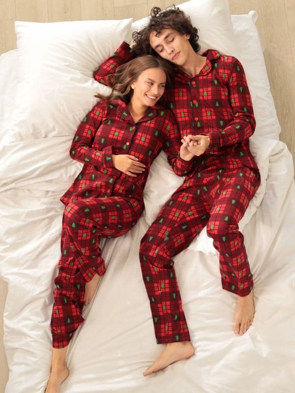 Пижама новогодняя женская: рубашка, брюки, KAFTAN Red mood, красная — фото 2
