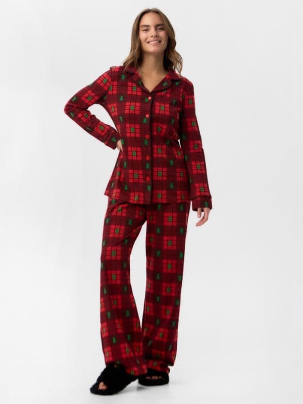 Пижама новогодняя женская: рубашка, брюки, KAFTAN Red mood, красная — фото 4