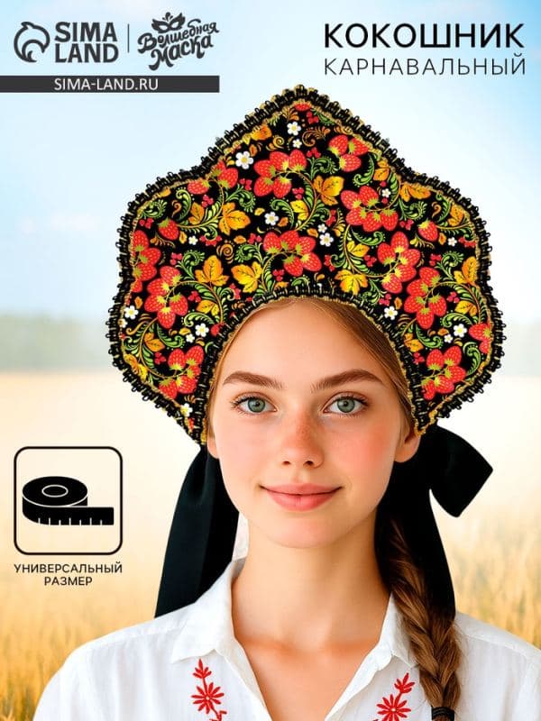 Карнавальный кокошник «Русско-народный», ягоды — фото 1