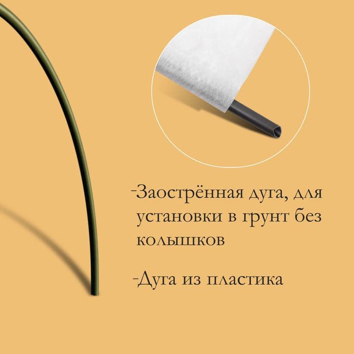 Парник для дачи «уДачный», пластиковый, 9 дуг, дуга L=2.4 м, d=16 мм, спанбонд 35 г/м² — фото 4