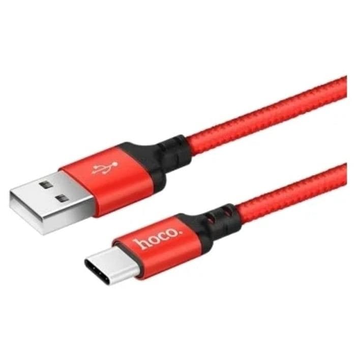 Кабель Hoco X14 Times Speed, Type-С - USB, 3 А, 2 м, чёрно-красный — фото 2