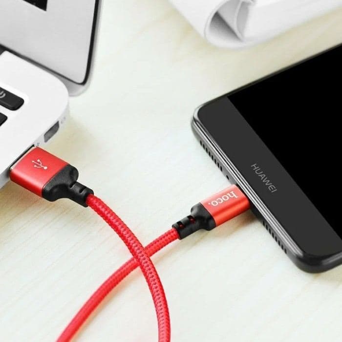 Кабель Hoco X14 Times Speed, Type-С - USB, 3 А, 2 м, чёрно-красный — фото 5