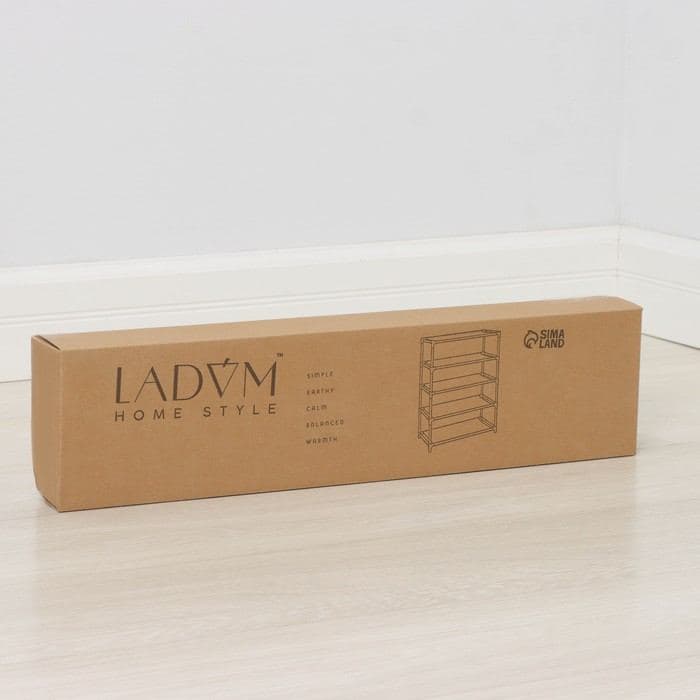 Полка для обуви LaDо́m, 5 ярусов, 60×30×72 см, серая — фото 4