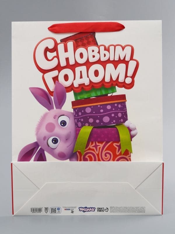 Пакет подарочный «Новый год», Лунтик, L. 31 х11,5 х 40 см — фото 5