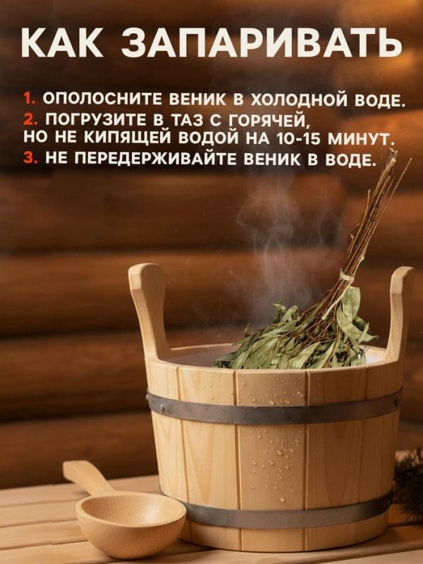 Веник для бани, эвкалиптовый, в пакете, «Добропаровъ» — фото 3