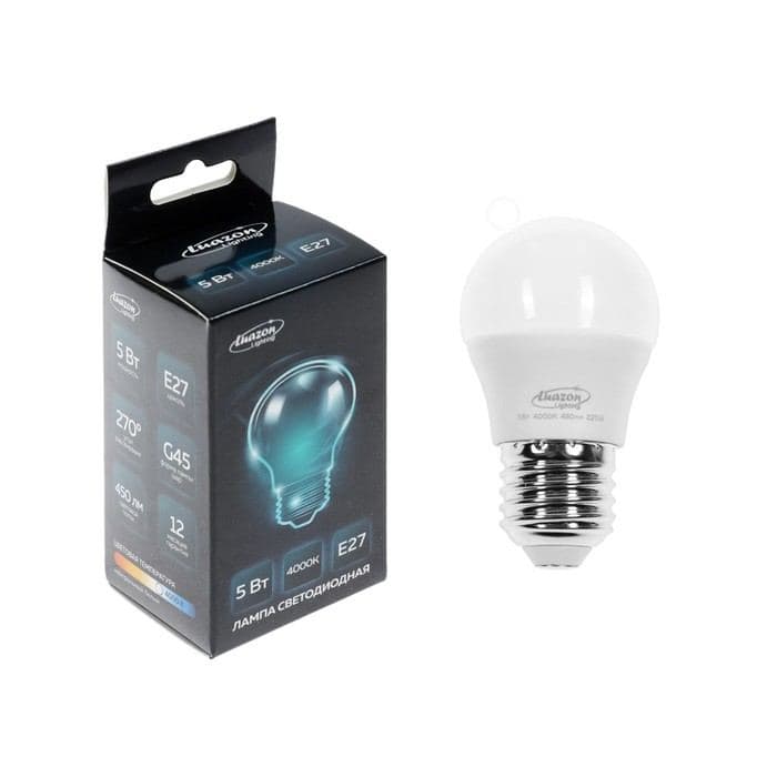 Лампа светодиодная Luazon Lighting, G45, E27, 450 Лм, 4000 К, свечение нейтральное белое — фото 2
